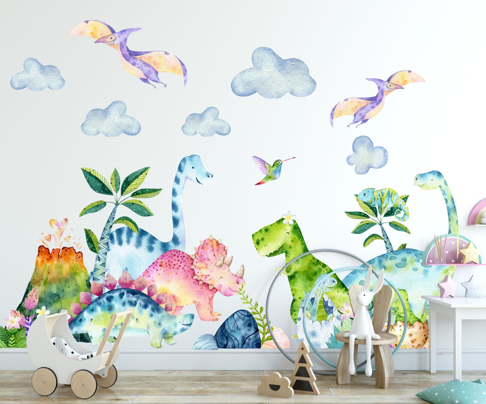 Baby Dinosaurs Jurassic Park Nursery Removable Wall Decal Sticker For Kids