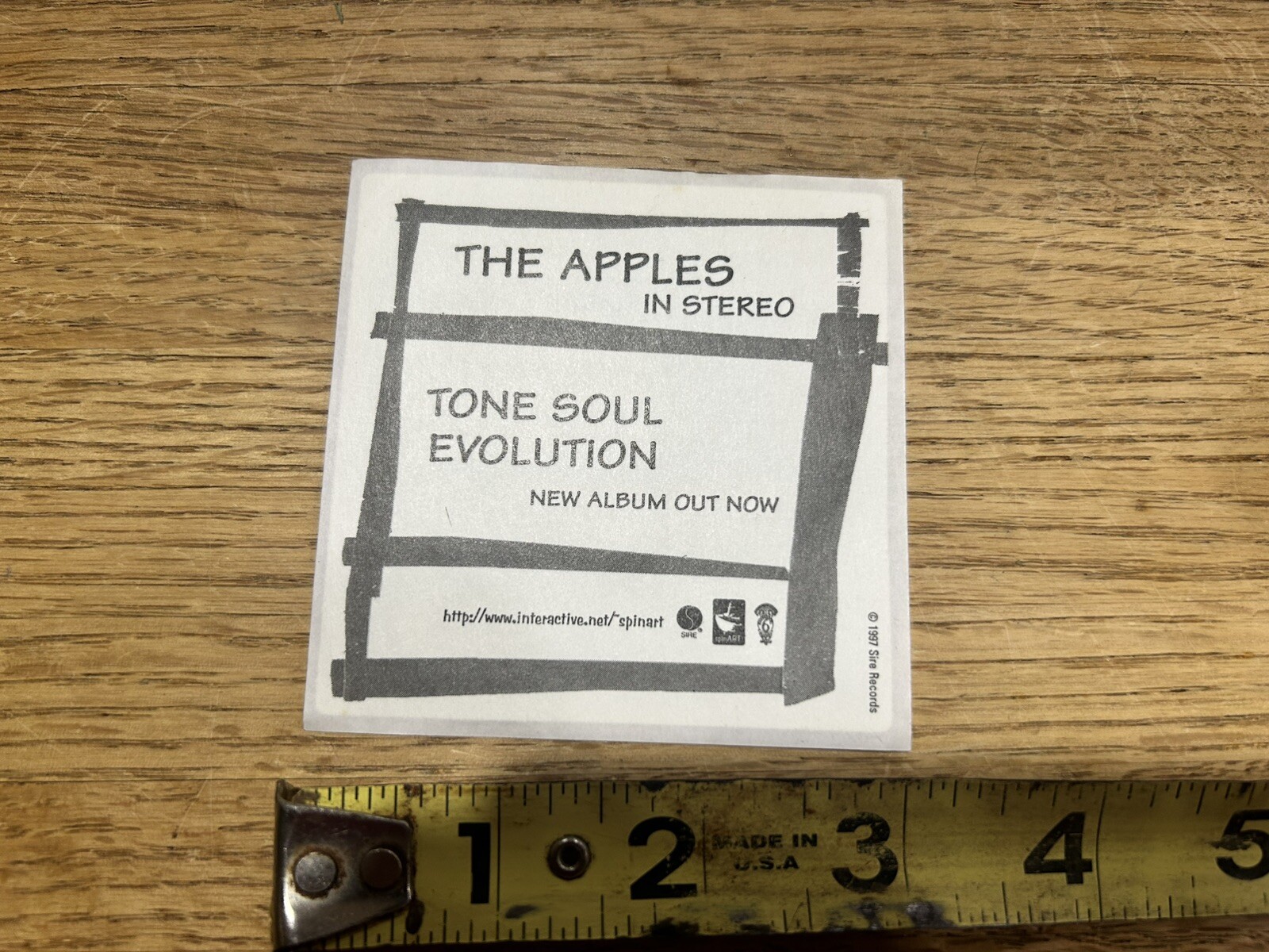 The Apples in Stereo Tone Soul Evolution Sticker Square 1997 Promo 3”x3”
