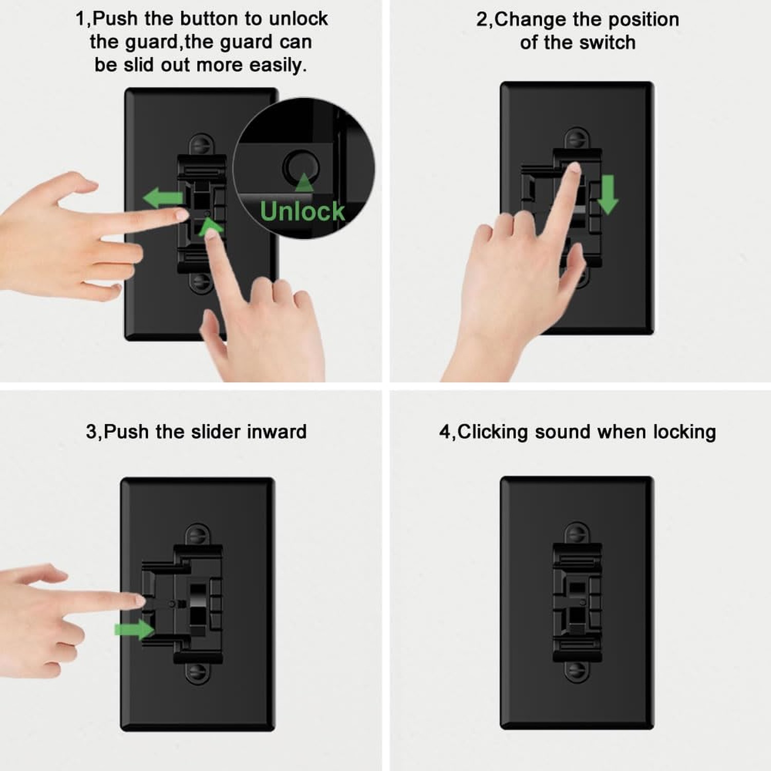 Light Switch Cover Guard,Toggle Lightswitch Coverplate Lock,Child Proof Switc…