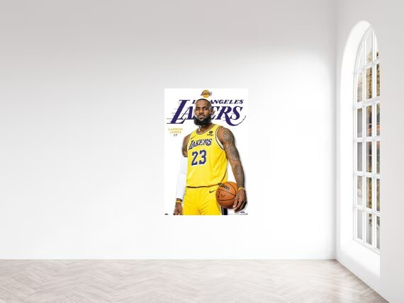 LEBRON LOS ANGELES LAKERS Wall Vinyl Basketball Decal Removable Adhesive Backing