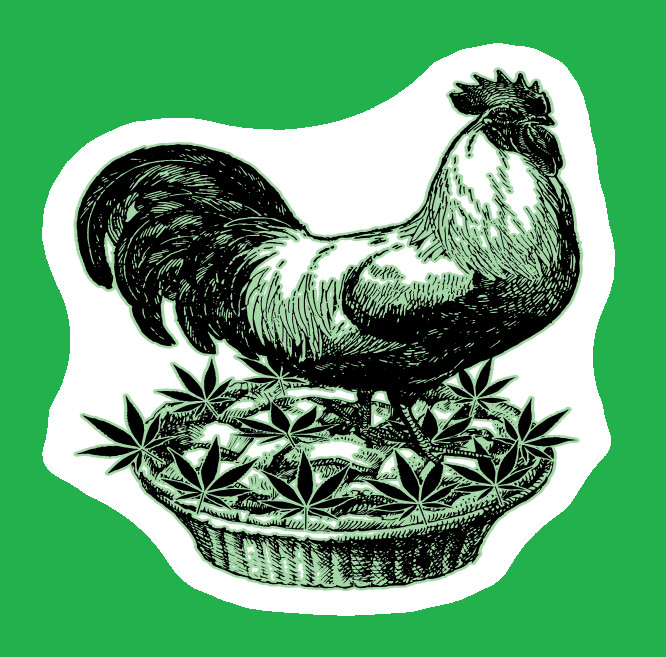 Weatherproof Chicken Pot Pie Weed Stickers Vinyl Decal Added Layer UV Safe Humor