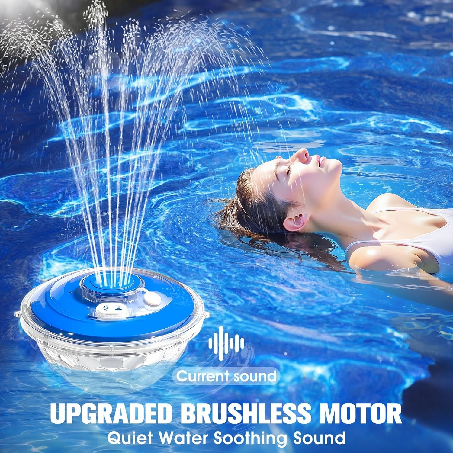 Upgraded Pool Fountain, Floating Pool Fountain with Lights, above Ground Pool Wa