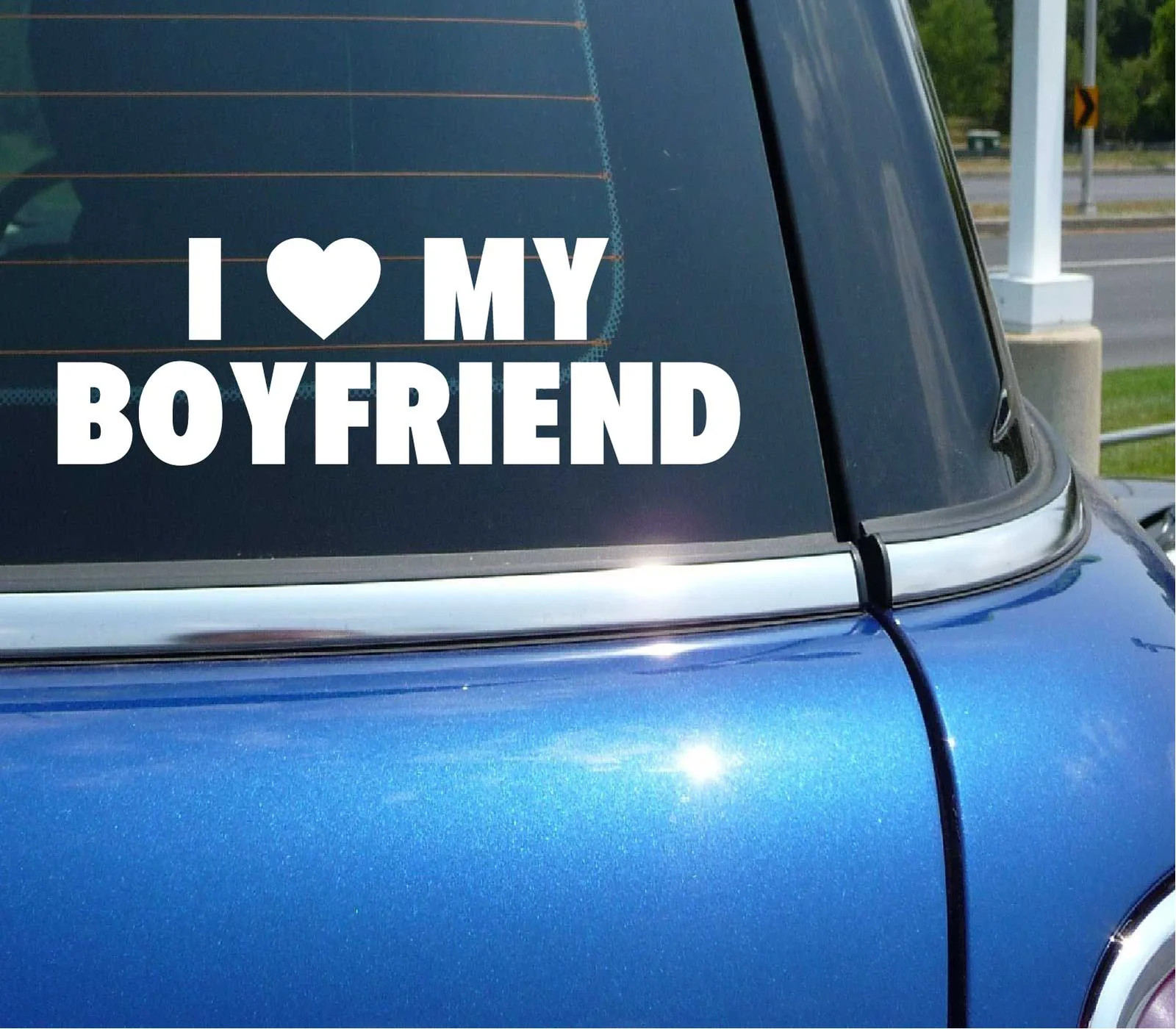 I HEART LOVE MY BOYFRIEND FUNNY DECAL STICKER ART CAR WALL DECOR