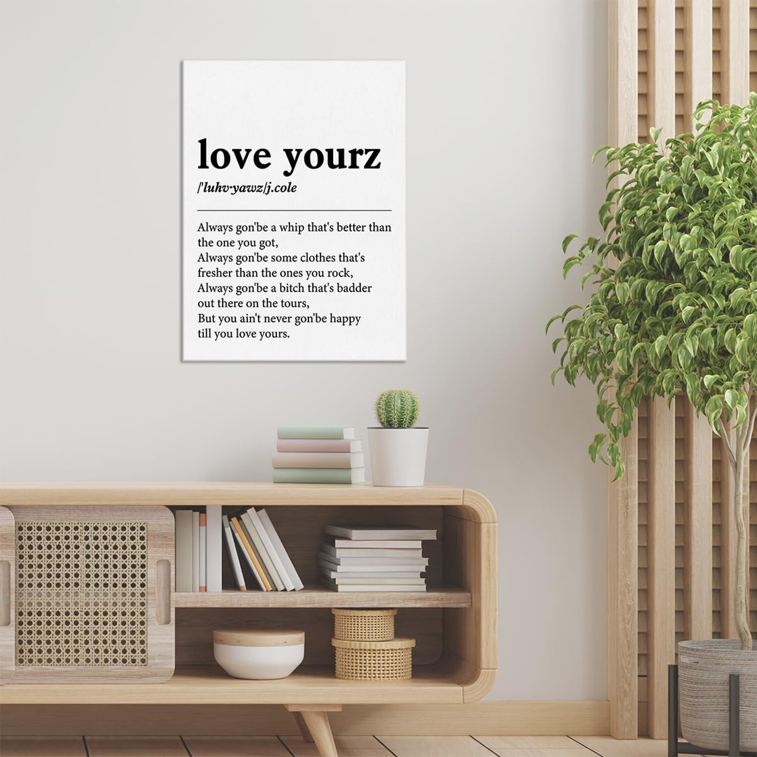 Music Wall Art Decor Music Quotes Poster Framed Painting Print Love Yourz Def…