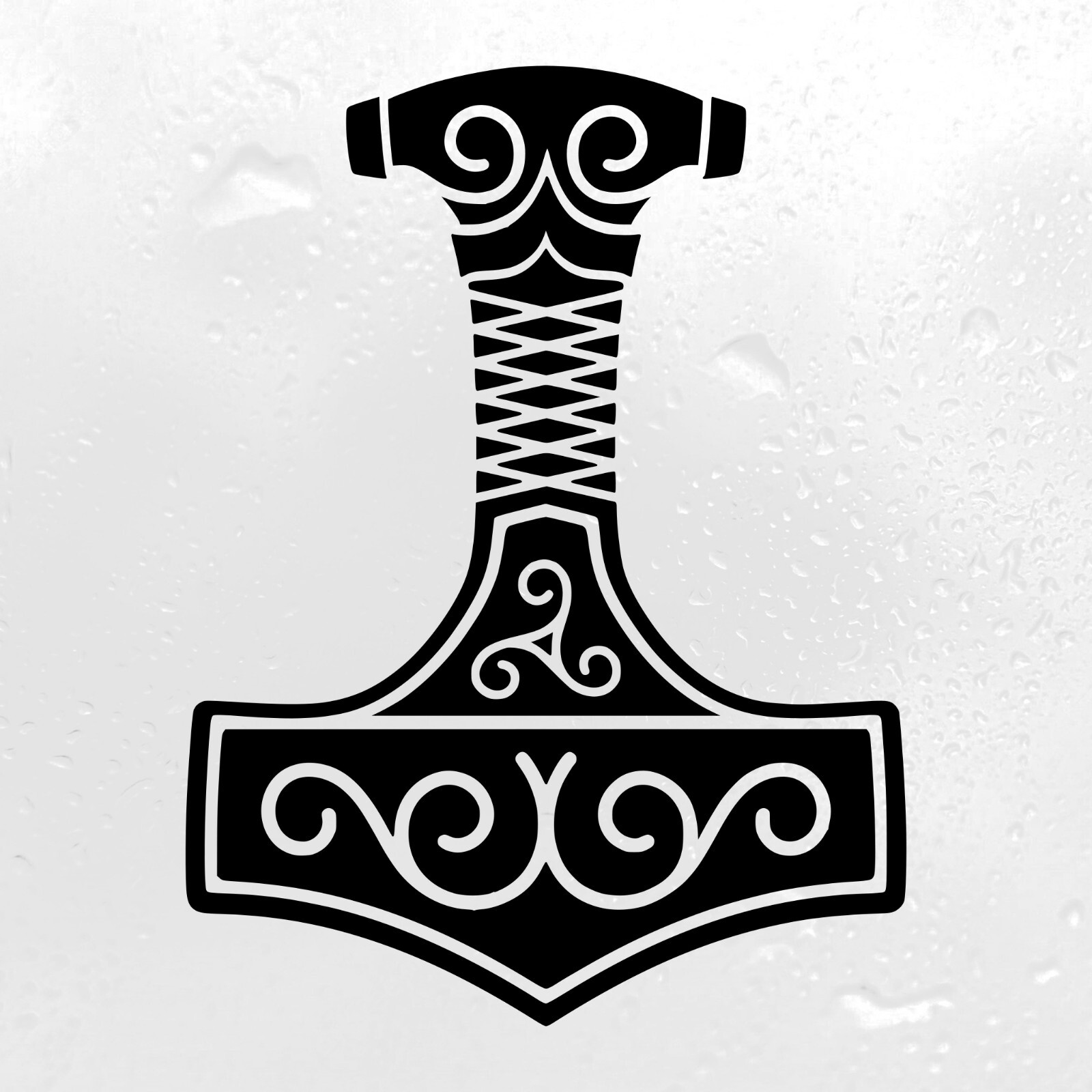 Mjolnir Vinyl Sticker – Thor's Hammer Norse Viking Triskele – Die Cut Decal