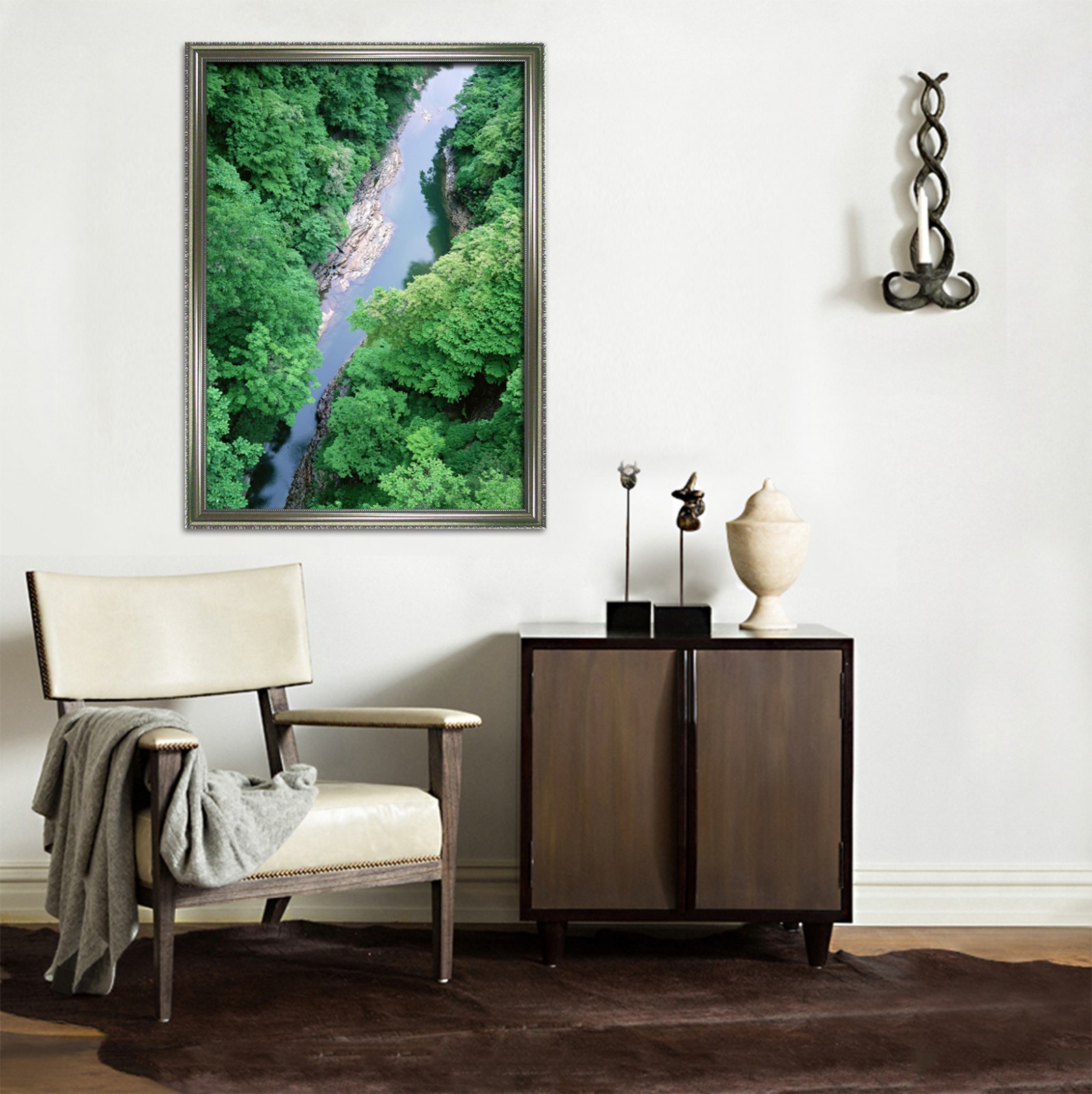 3D Forest River 667 Fake Framed Poster Home Decor Print Painting Unique Art