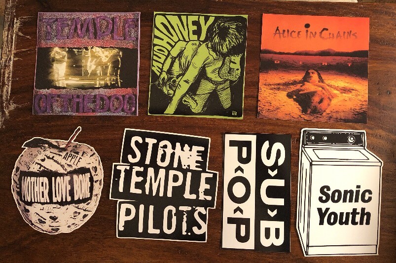 Grunge Rock Sticker Lot – Kurt Cobain Sub Pop Records Stone Temple Pilots