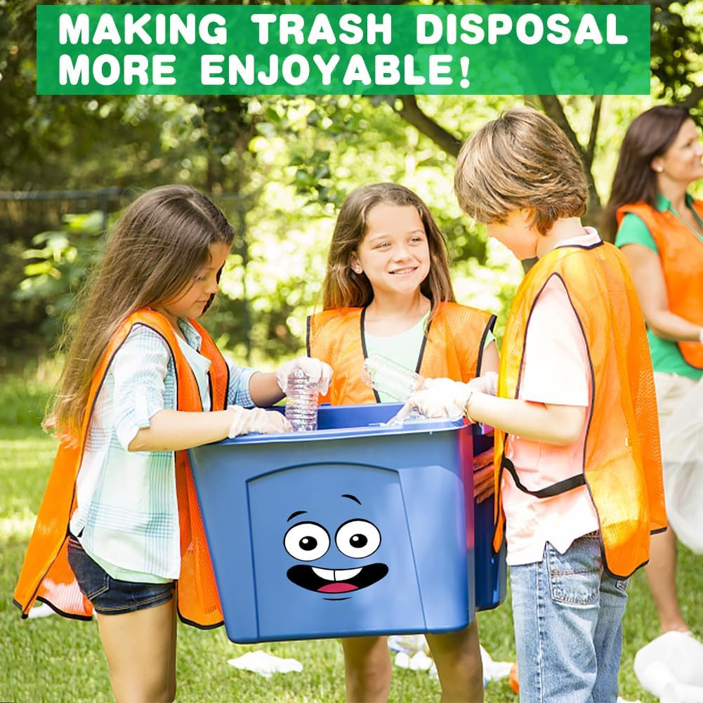 8 Sheets Bin Stickers,Funny Trash Garbage Can Sticker,Adhesive Cartoon Expressio