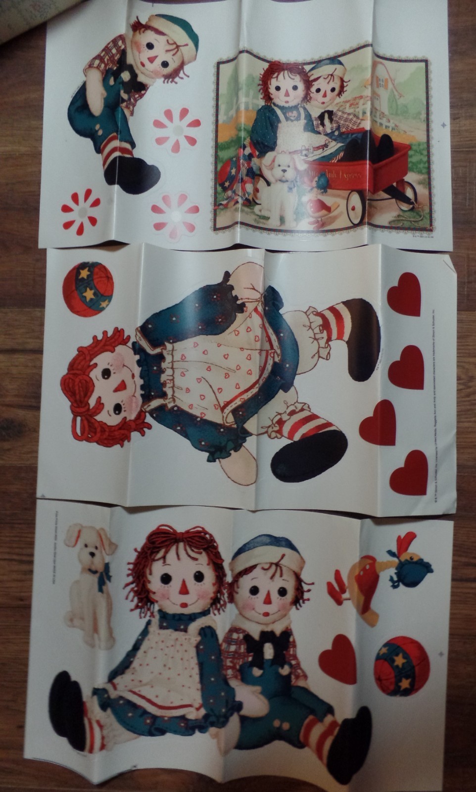Raggedy Ann & Andy Nursery Wall Stickers Decals Decor 3 Sheets Ann Andy Dog