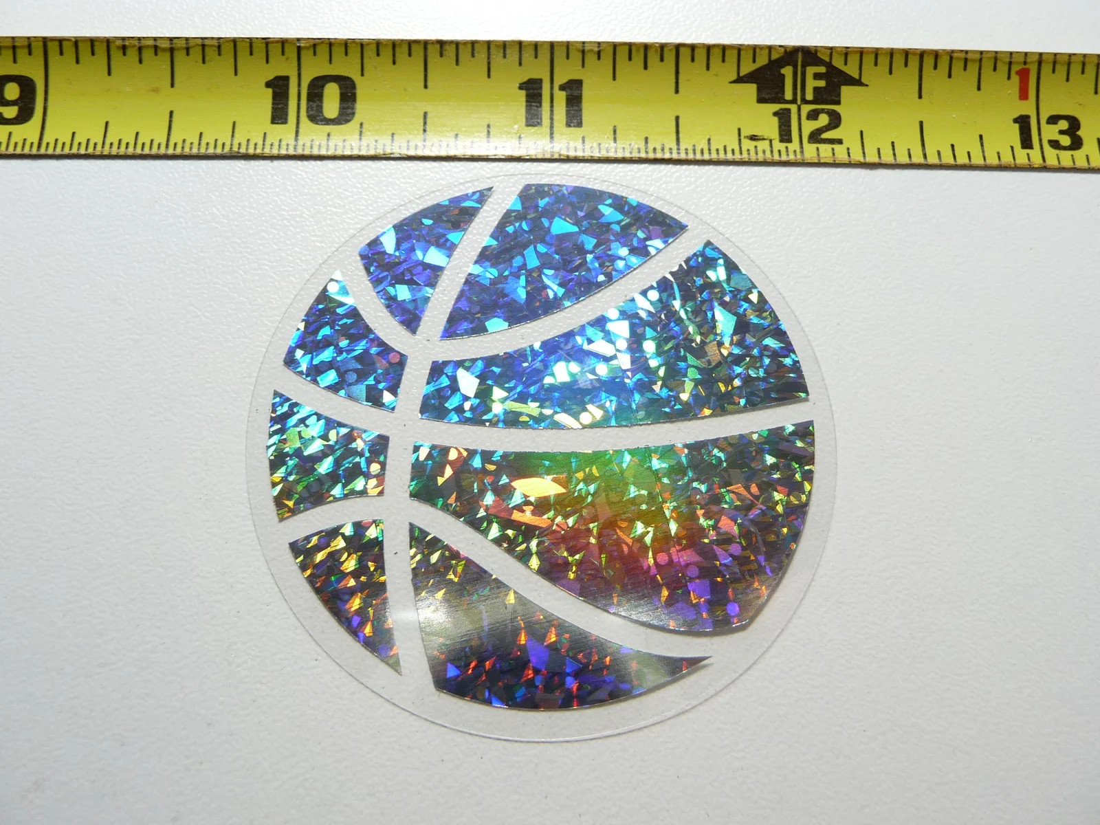 HOLOGRAPHIC BASKETBALL SMALL STICKER DECAL SPORTS ATHLETICS CONTEST