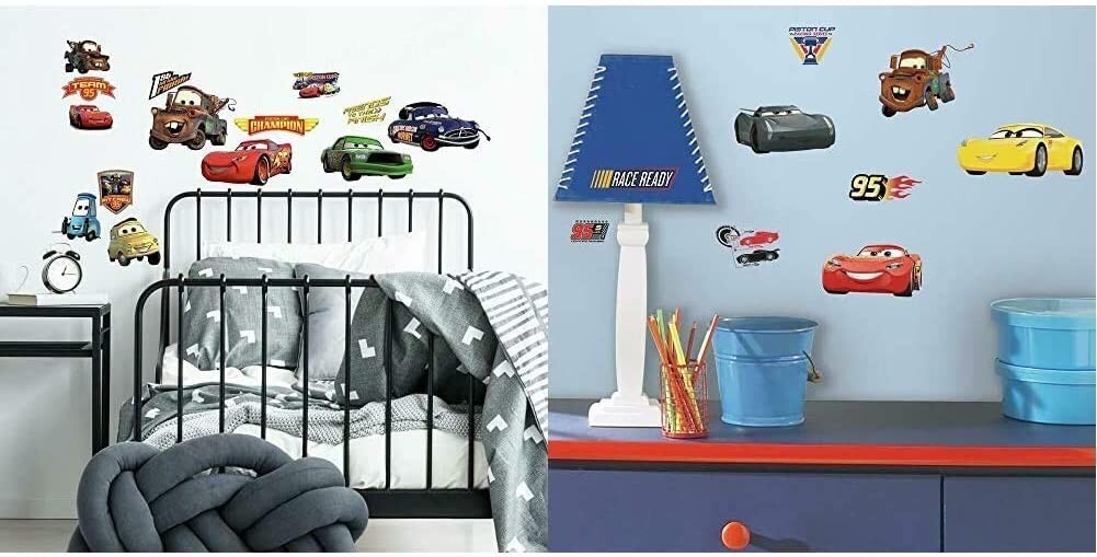 Disney Pixar Cars Piston Cup Champs & Cars 3 Peel & Stick Wall Decal Combo Set