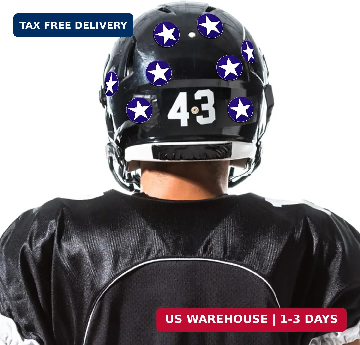 Helmet Stickers Football Baseball Helmet Decals 1-1/8 Inch Vinyl Sports Football