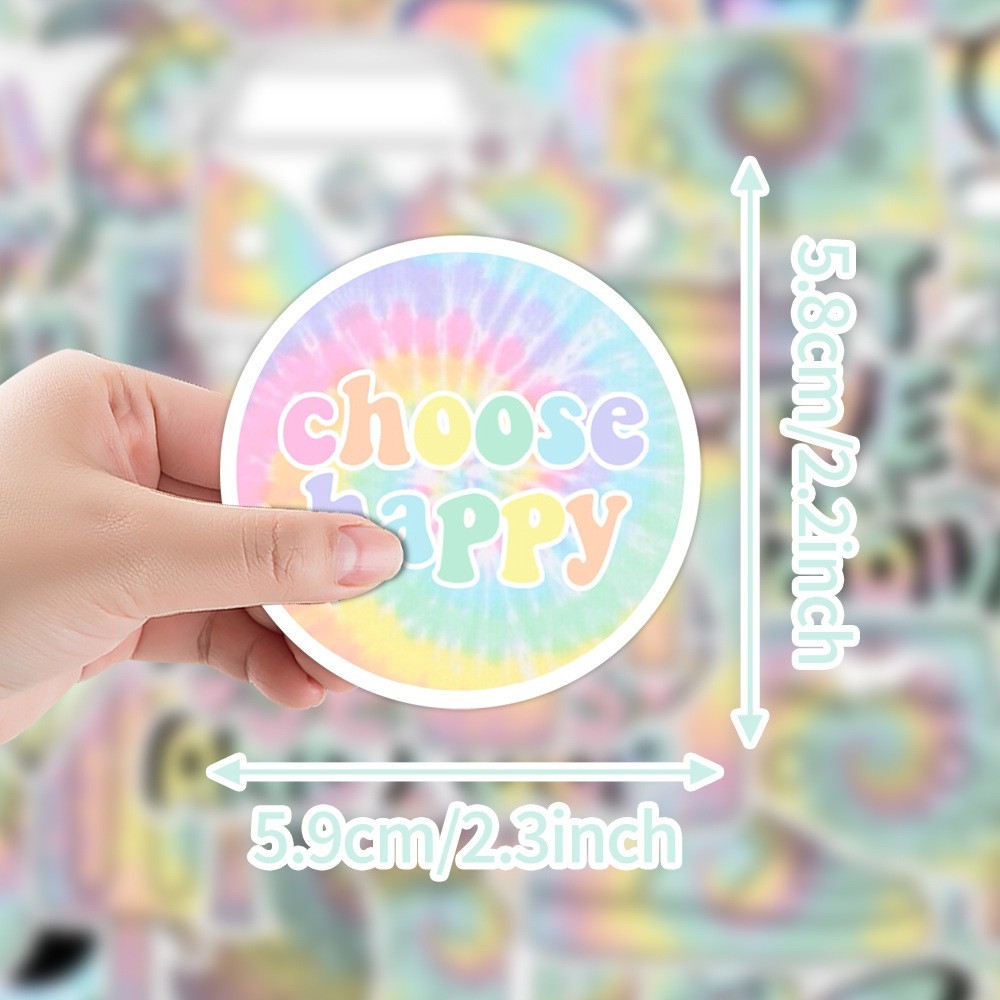 50 pcs Waterproof Vinyl Stickers Iridescent Style Luggage Phone Laptop Fridge
