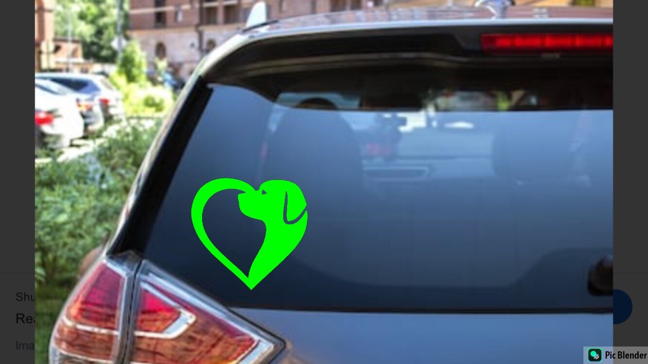 HEART DOG Vinyl Decal Sticker Window Wall Bumper Animal Adopt Dog Cat Love Pet