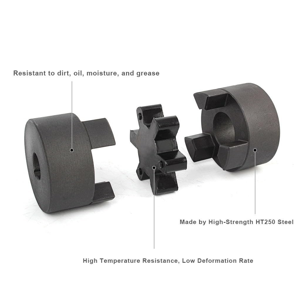 1/2" to 7/8" L075 Flexible 3Piece LJaw Coupling Set & BunaN NBR Rubber Spider
