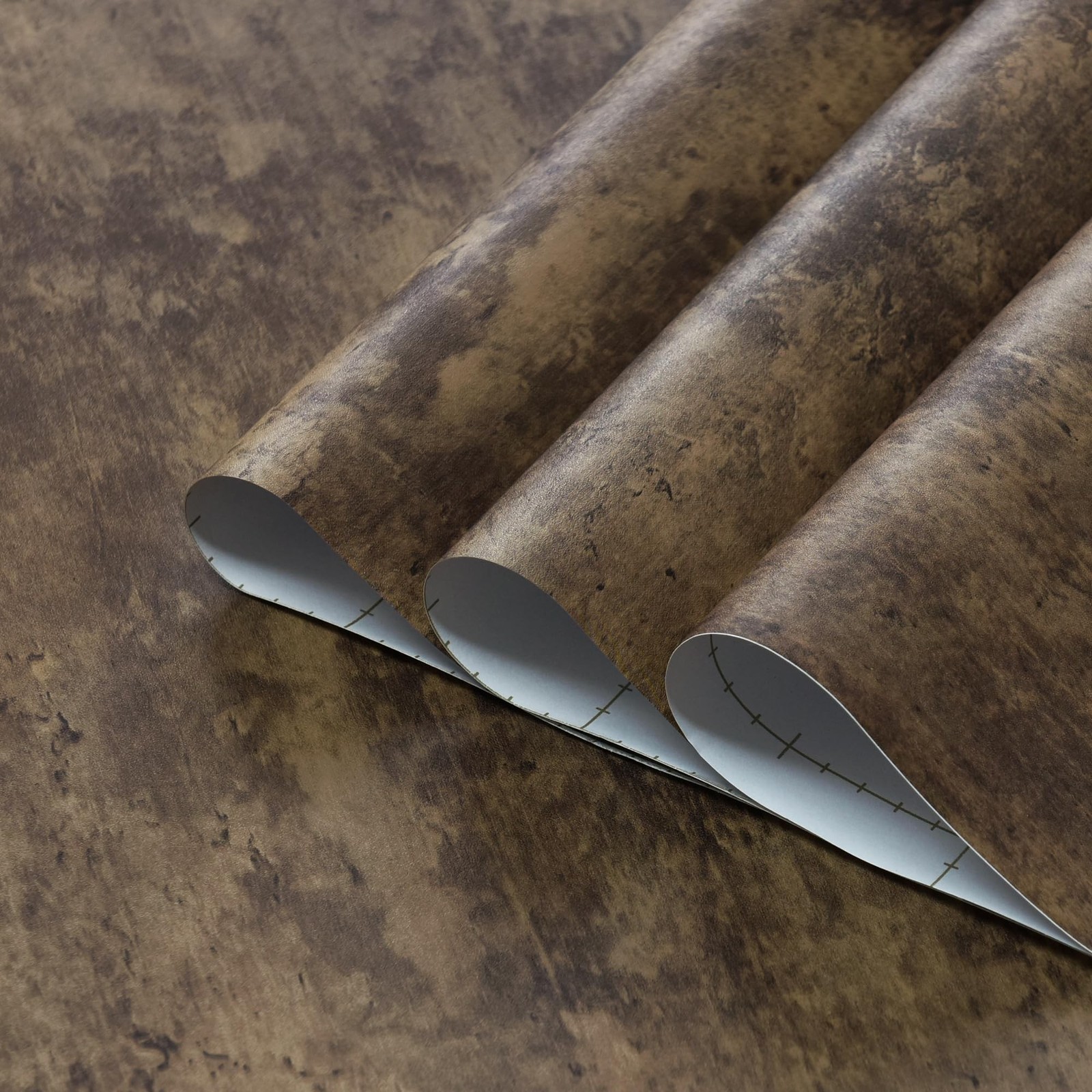 32x315inch Dark Brown Concrete Cement Wallpaper Peel and Stick Tan Countertop…
