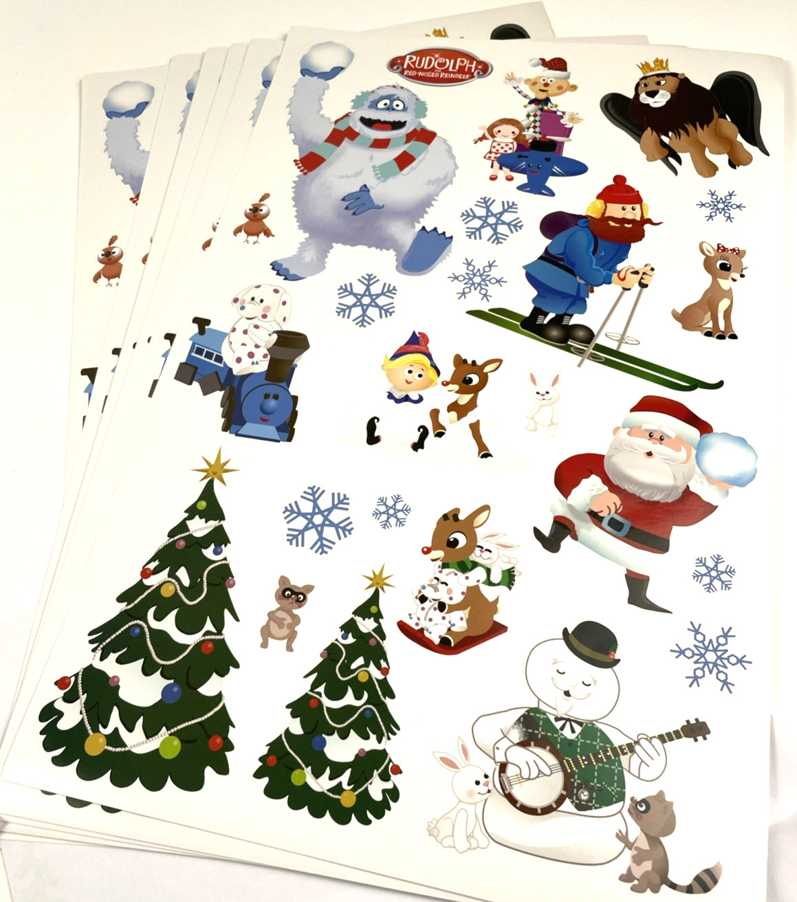 Rudolph the Red Nosed Reindeer Lrg 23 Sticker Scene 17”x 11” Set Of 12 NEW