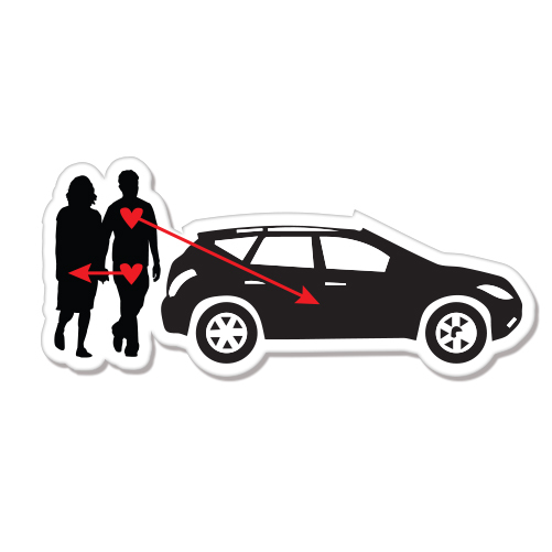 Love Car Girl car bumper sticker decal 7" x 3"