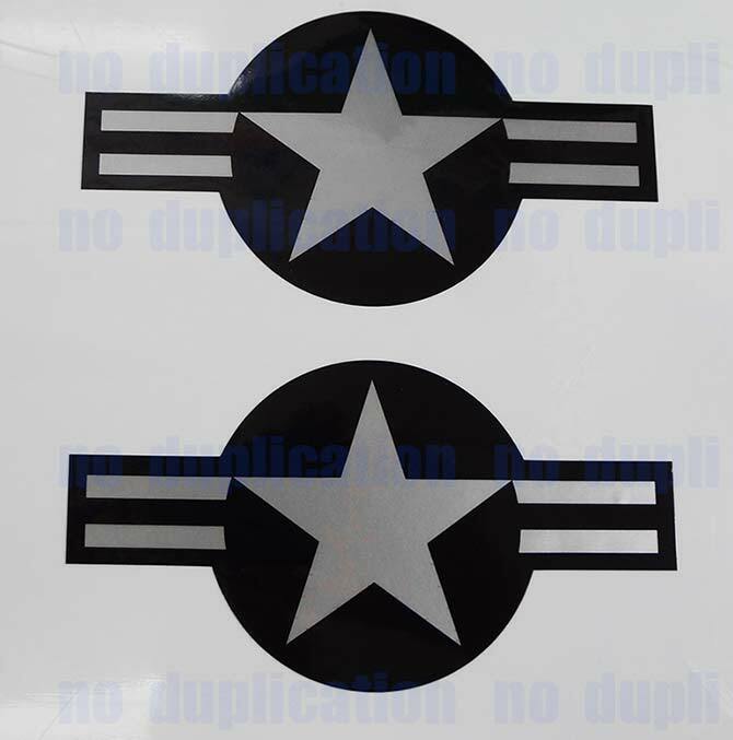2x USAF Subdued Tactical 6" wide Aircraft Air Force Sticker Military Star Decal