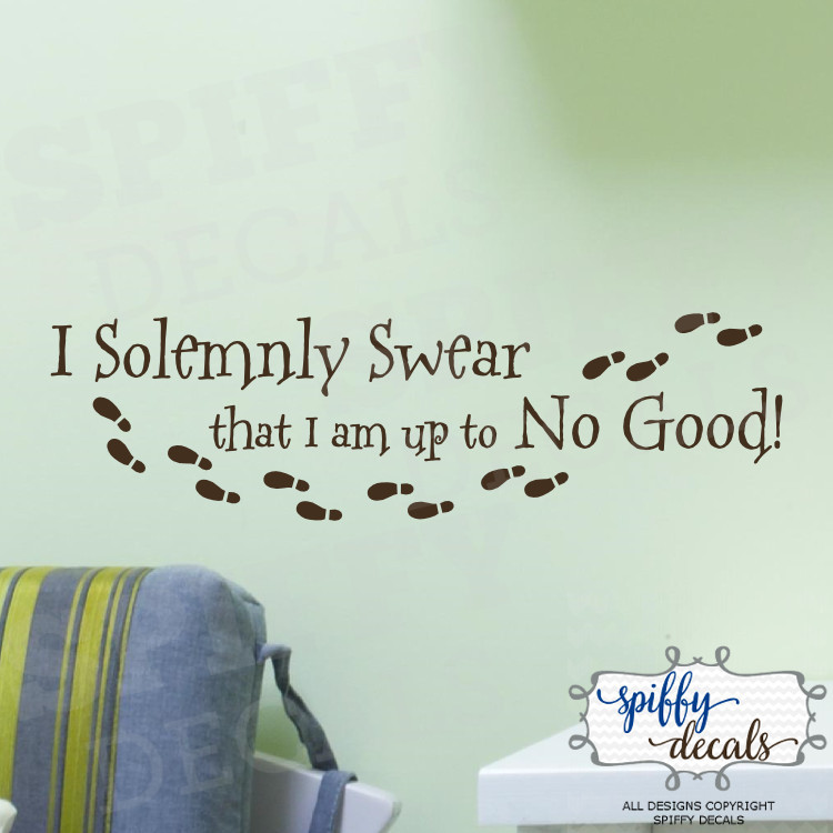 I Solemnly Swear I Am Up To No Good Footprints Vinyl Wall Decal HARRY POTTER