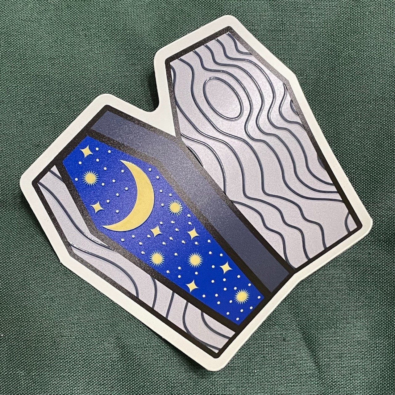The Great Beyond Coffin UV Spot Raised Sticker Goth Emo Space