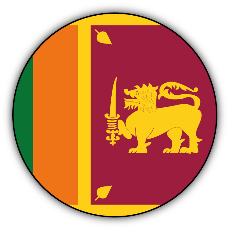 Sri Lanka Round Flag Car Bumper Sticker Decal
