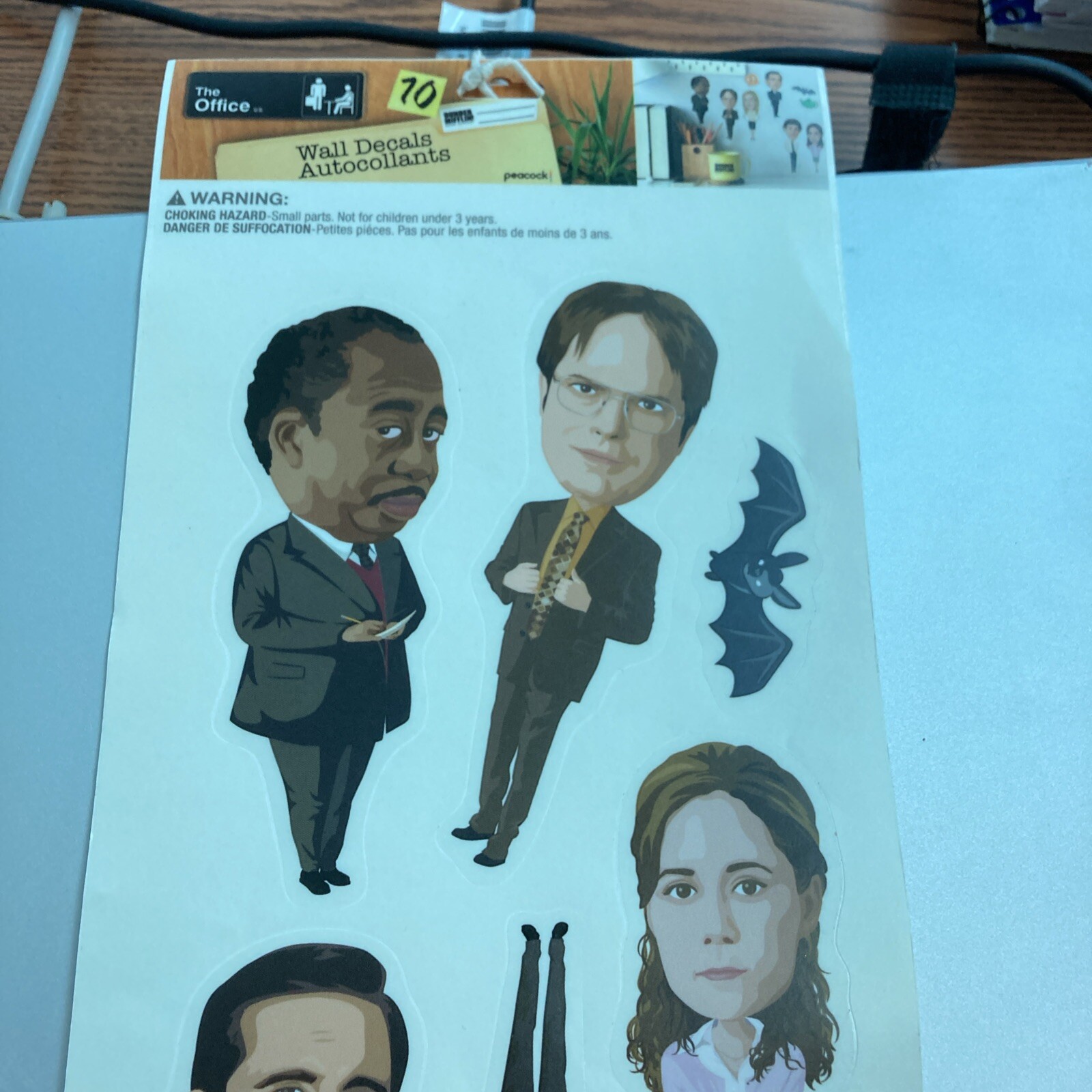 THE OFFICE 3 Sheets-10 Wall Decals Removable & Repositional Stickers Made in USA