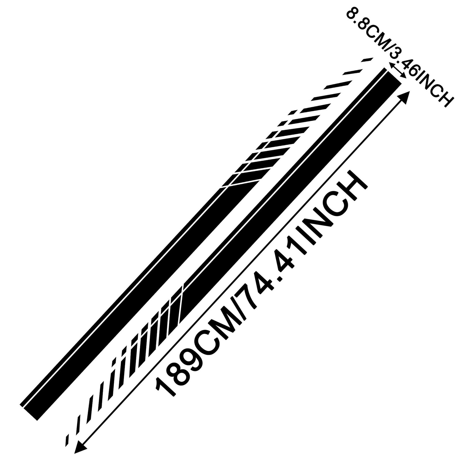 2Pcs 74" Car Body Side Stickers Racing Sports Stripe Decals for Car Universa…