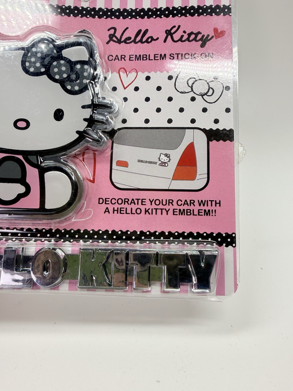 Official Licensed Plastic Emble Decal Chrome Sanrio Hello Kitty 2 Pieces 2011