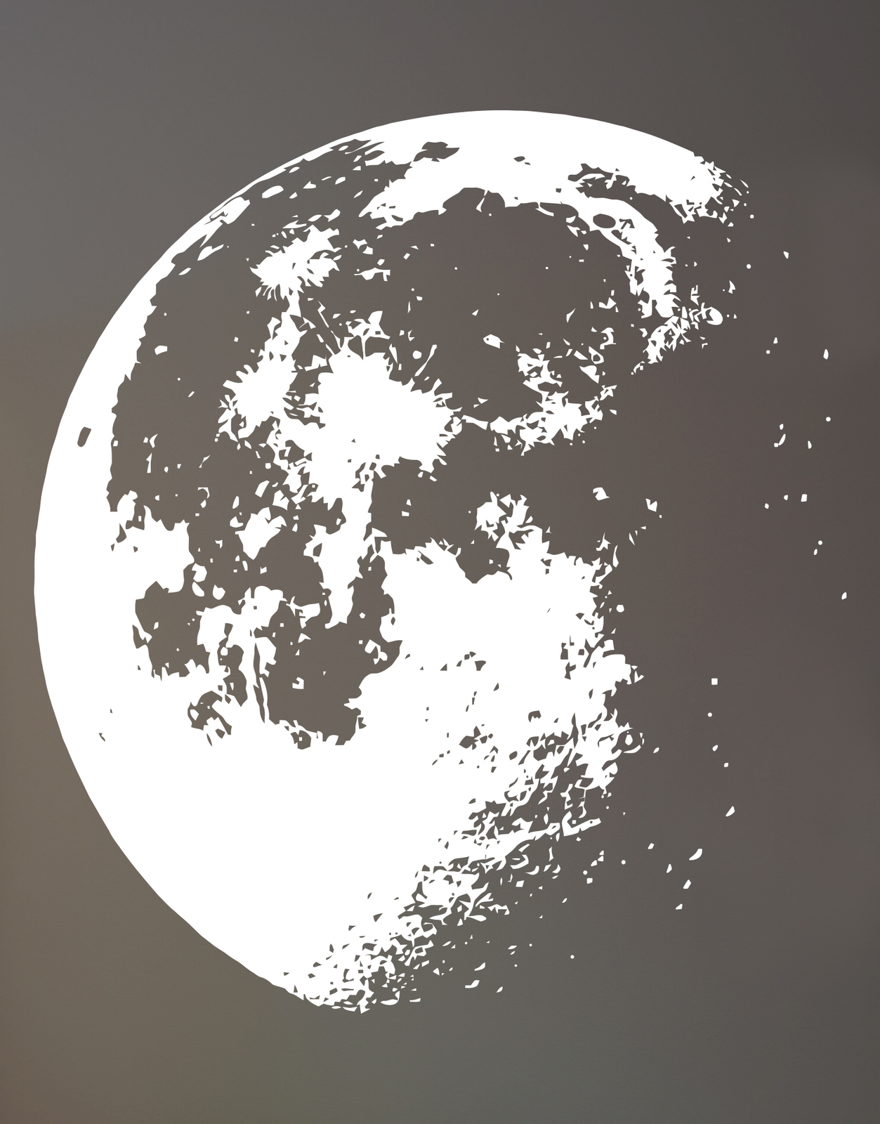 Moon Wall Sticker for Kid's Room. Wall Decal Moon Art. Space Theme Decor. #523