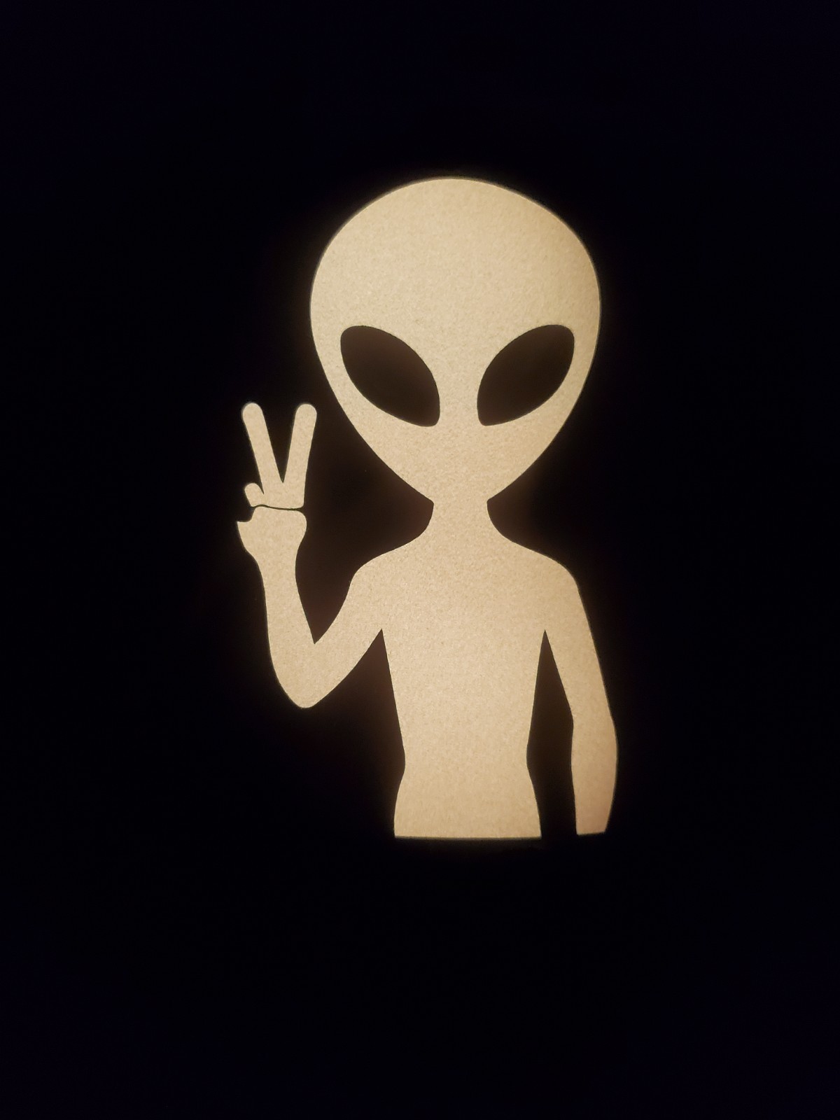 Glow In The Dark Vinyl Decal Deuces Peace Sign Alien Medium Size Lit Studios New
