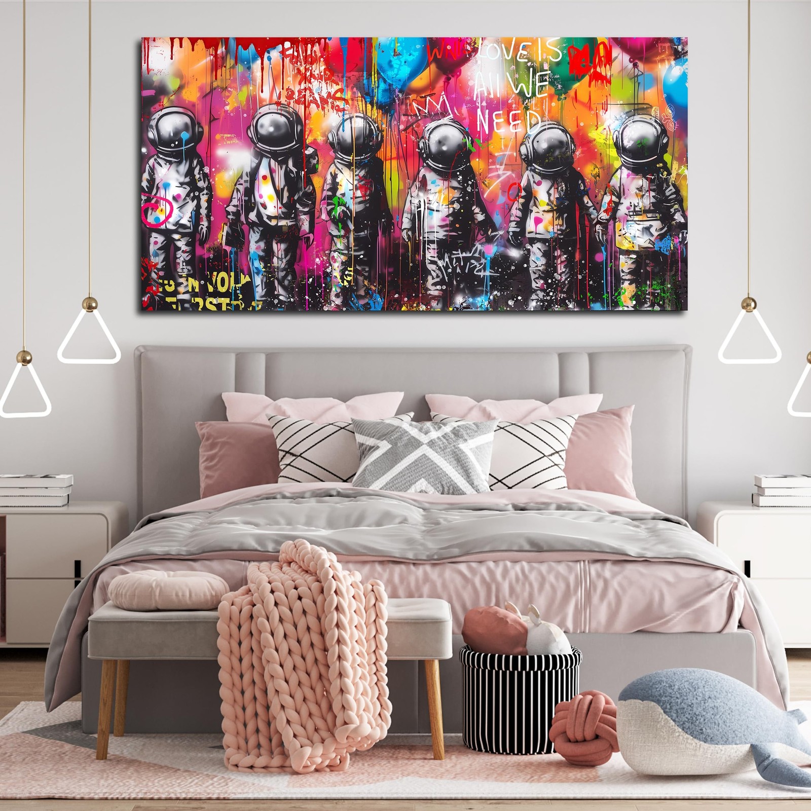 Astronaut Wall-Art – Big Graffiti Art Wall Decor – Space Posters Wall Decor f…