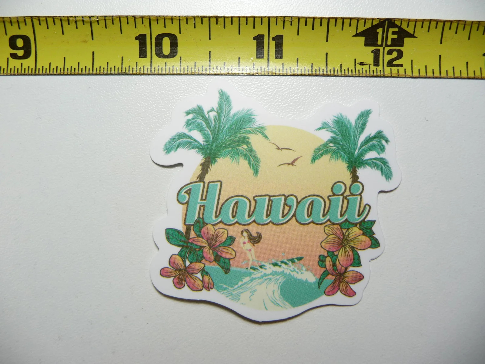 HAWAII BABE BIKINI SURFING SMALL STICKER DECAL SCRAPBOOKING WALL VACATION