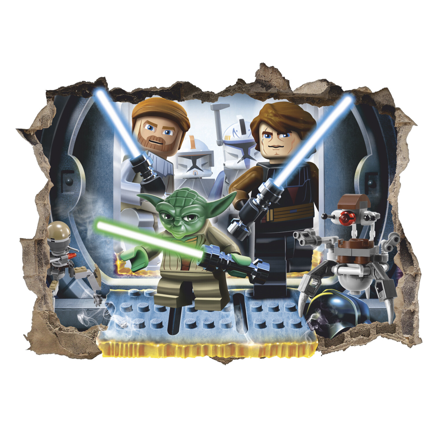 Construction Star Wars 3D Wall Decal, Toys Wall Sticker, Decor