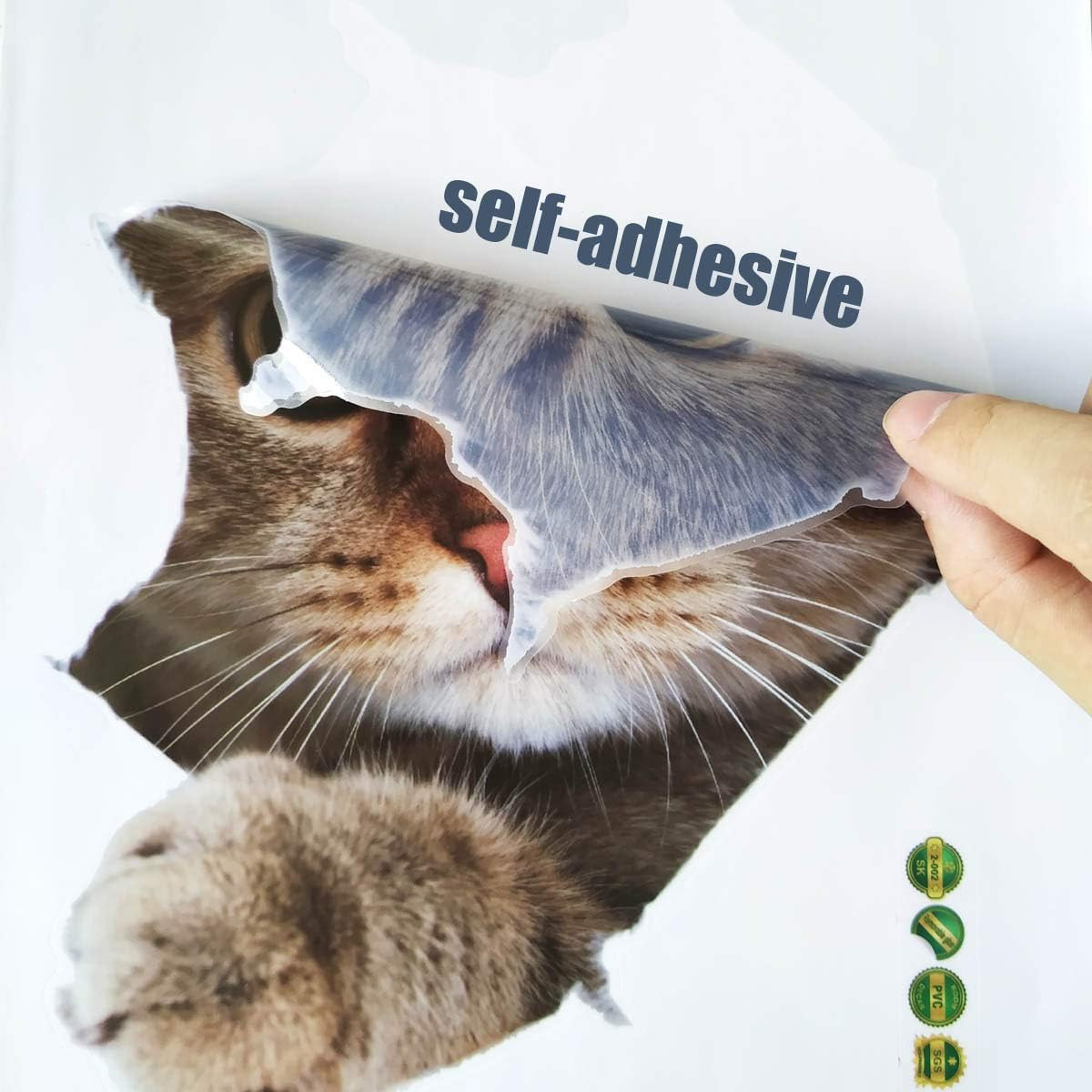 6PCS 3D Cat Wall Stickers Removable Vinyl Art Murals