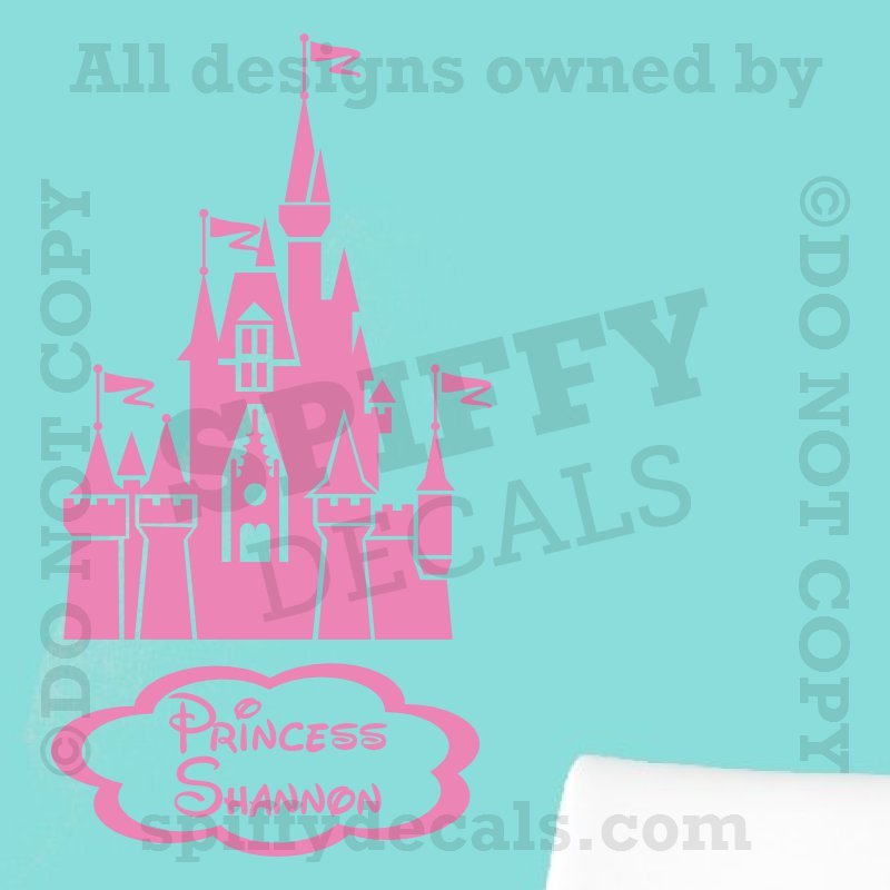 Princess Fairy Castle Disney Personalized Quote Vinyl Wall Decal Decor Sticker