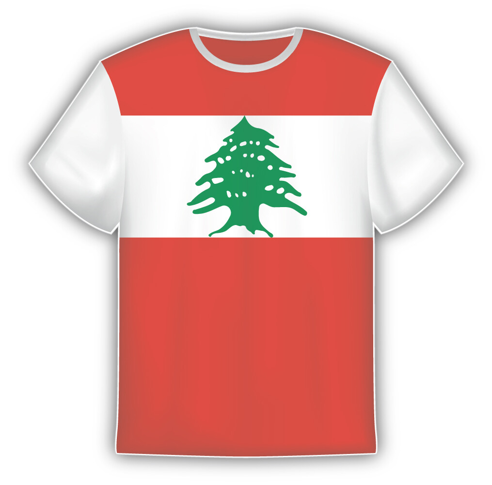 Lebanon Flag Sticker In The Form Of T Shirt Vinyl Sticker Decal