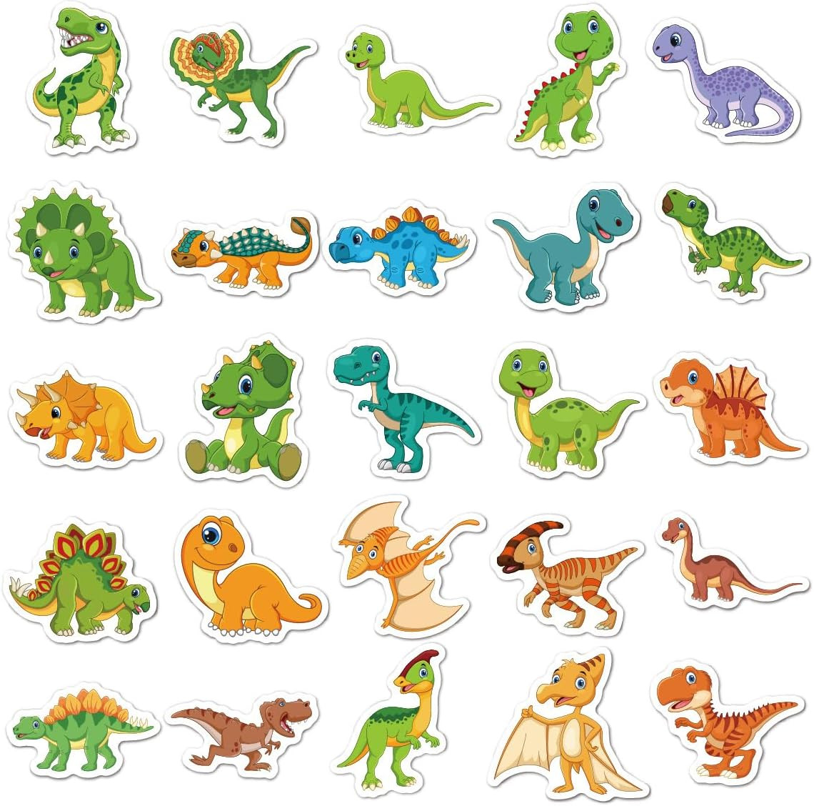 100Pcs Cute Cartoon Dinosaur Stickers for Kids Waterproof Vinyl Dino Stickers