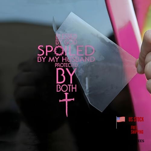 Blessed By God Spoiled By My Husband Car Decal Funny Spoiled by Husband