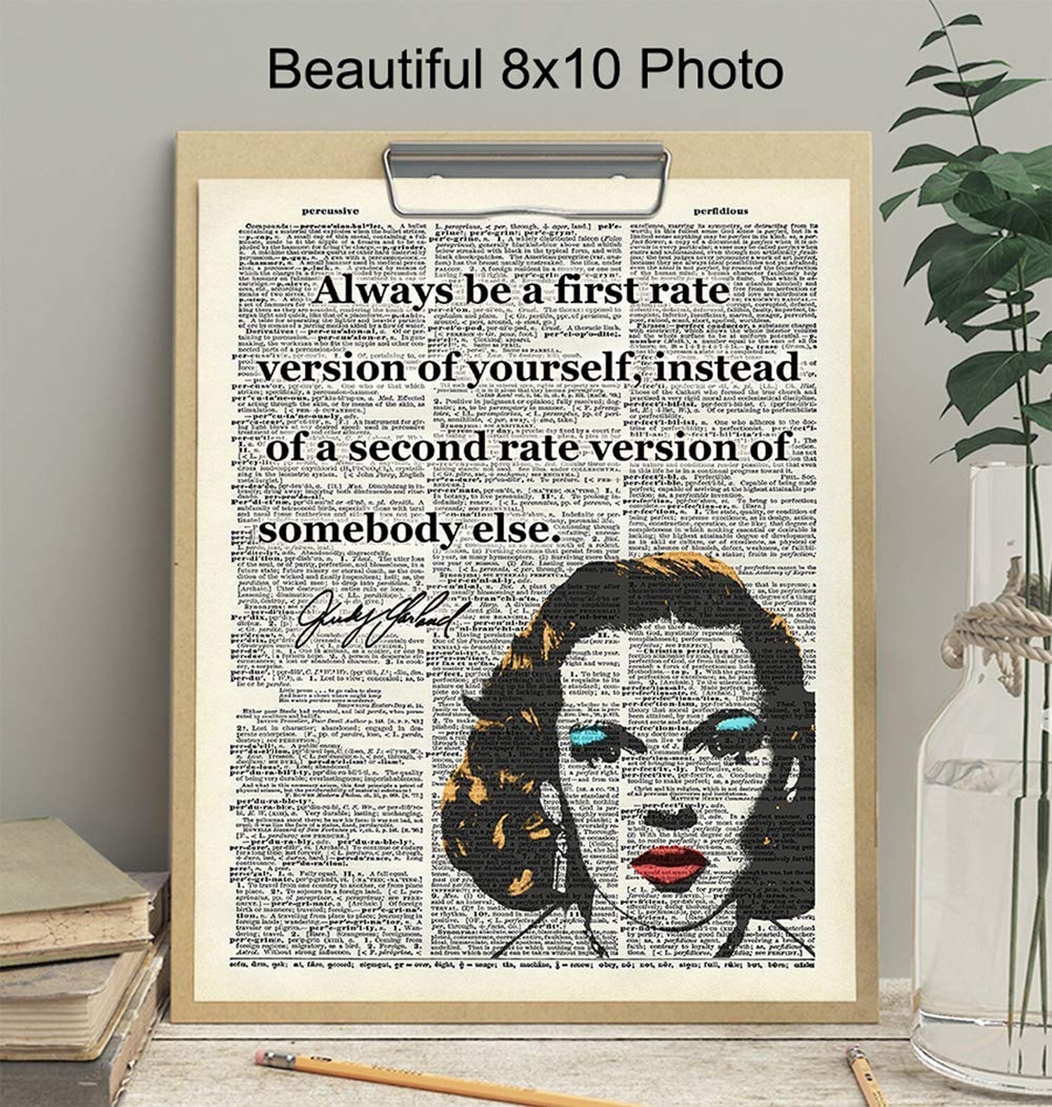 Judy Garland Inspirational Quote Upcycled Dictionary Wall Art Poster Print – …