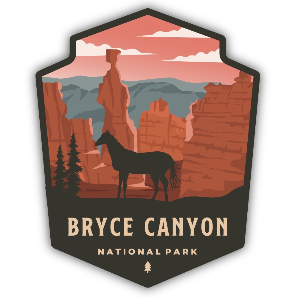 Bryce Canyon National Park Emblem Art Cut To Shape Vinyl Sticker