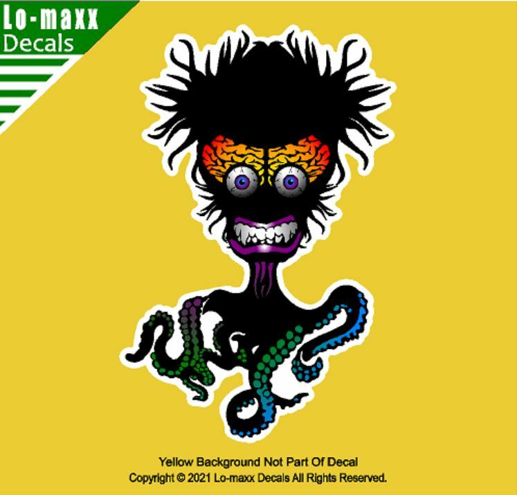 Octopus Brain Monster Superior Quality Cool Original Art Printed Vinyl Sticker