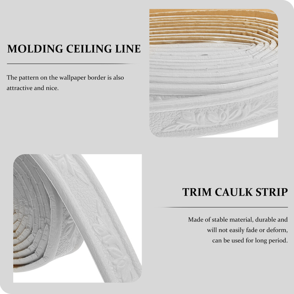 2 Roll Peel and Stick Crown Molding Ceiling Baseboard TV Wall Decoration Office