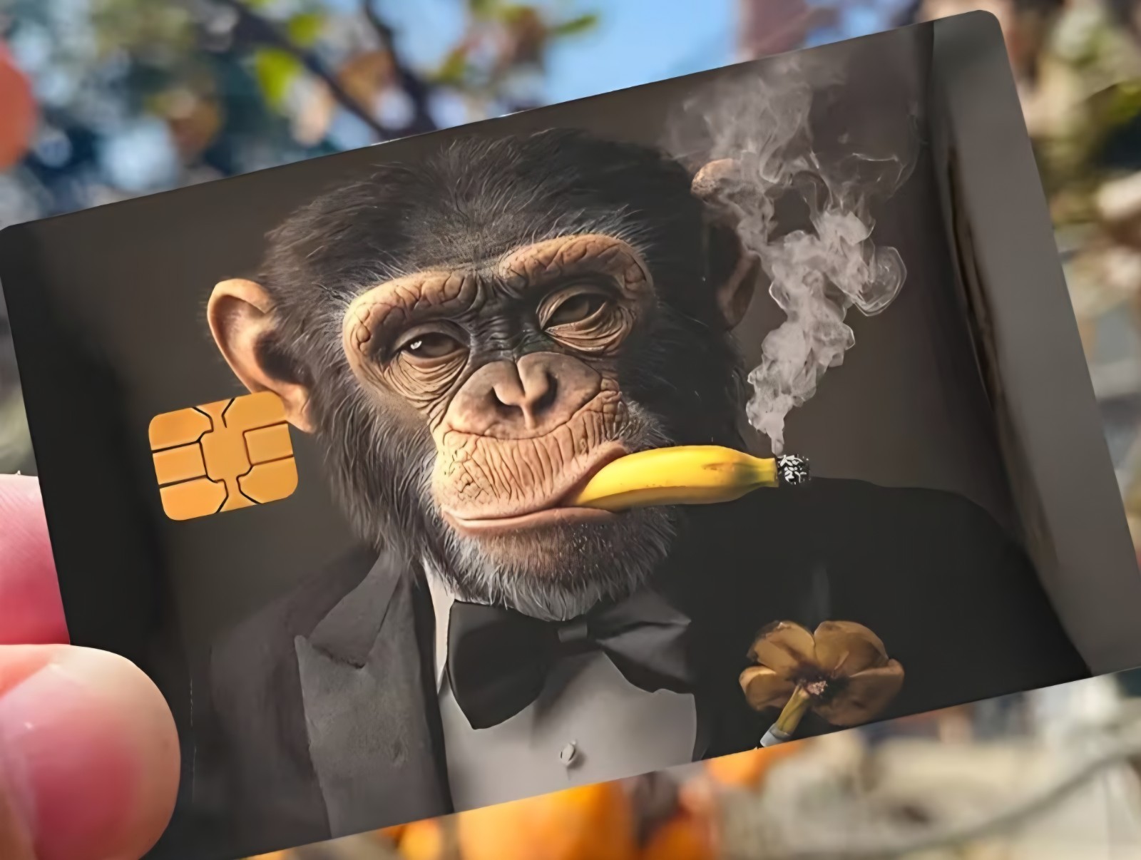 Monkey Smoking Banana Design Debit Credit Bank Card Skin Sticker NEW