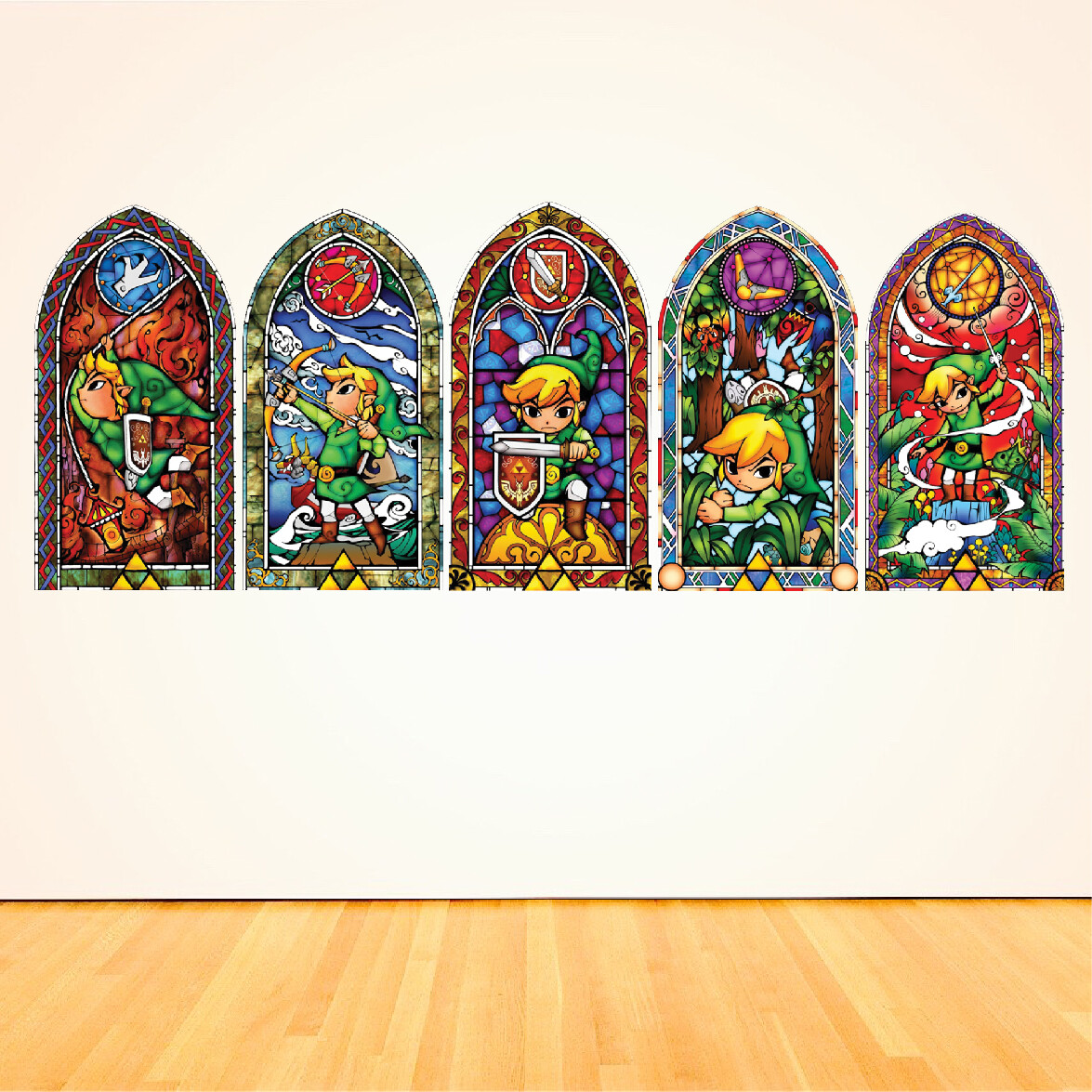Zelda Stained Glass Wall Decals Large Zelda Decals Peel and Stick Zelda Art, s75