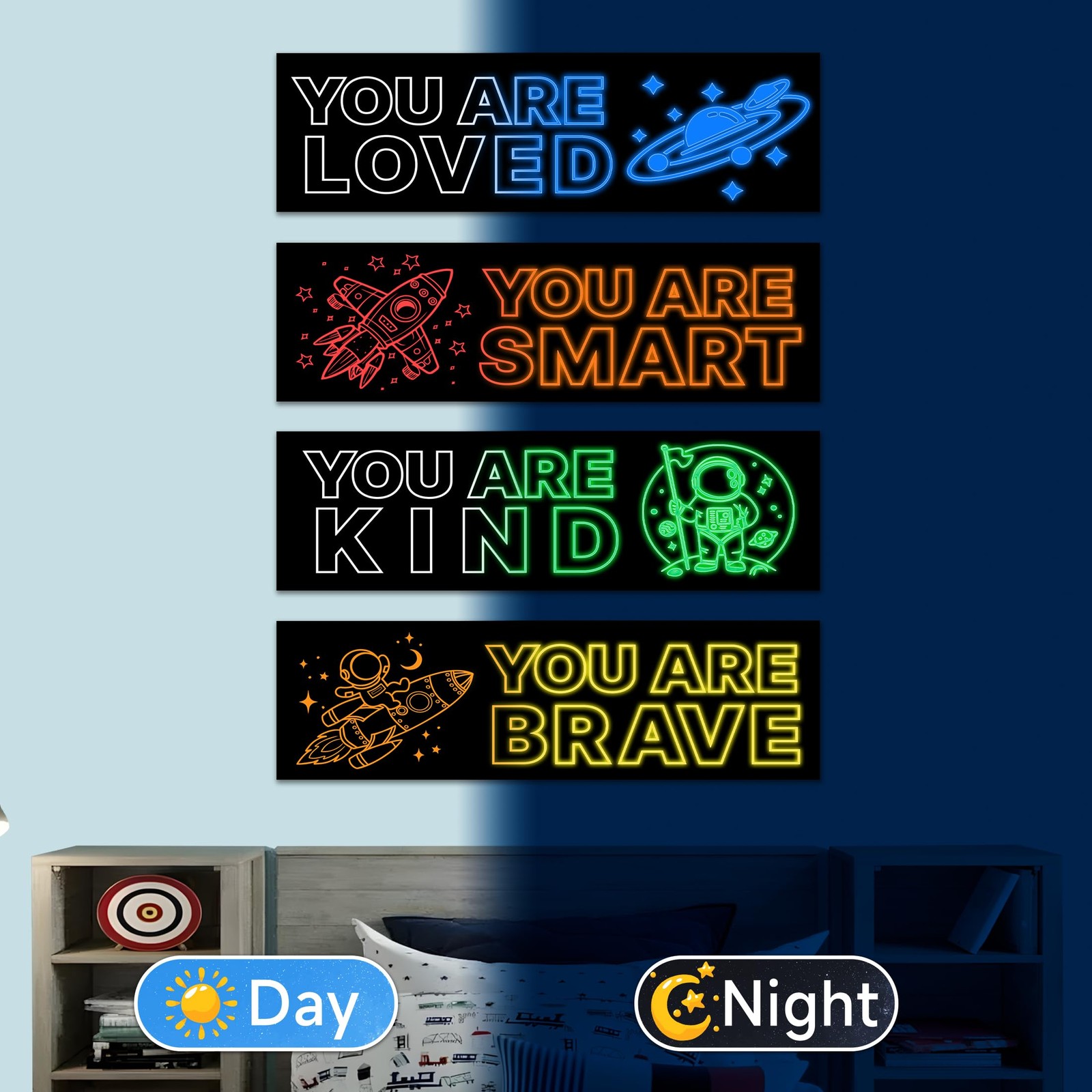 Robmoda Glow Astronaut Wall Stickers 4 Colors