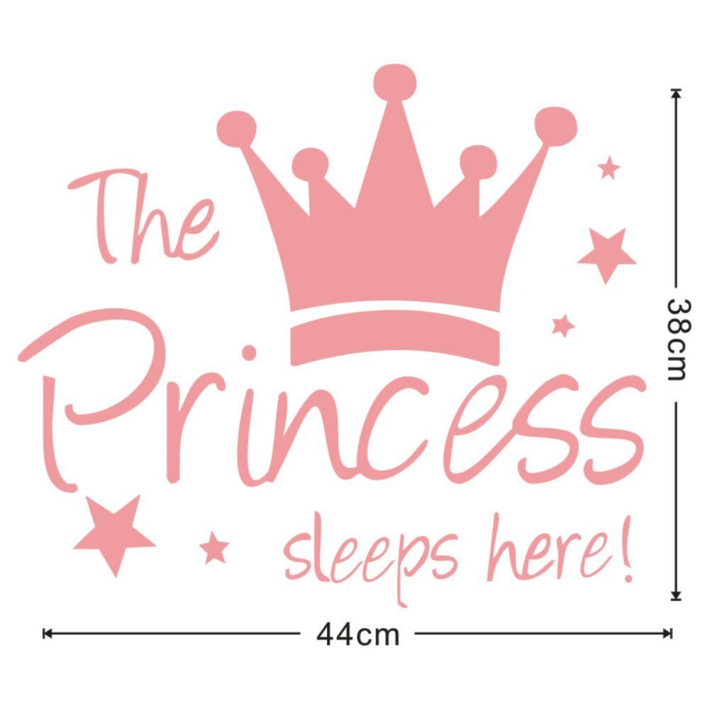 Princess Prince Sleep Here Wall Sticker Girls Boys Kids Baby Room Mural