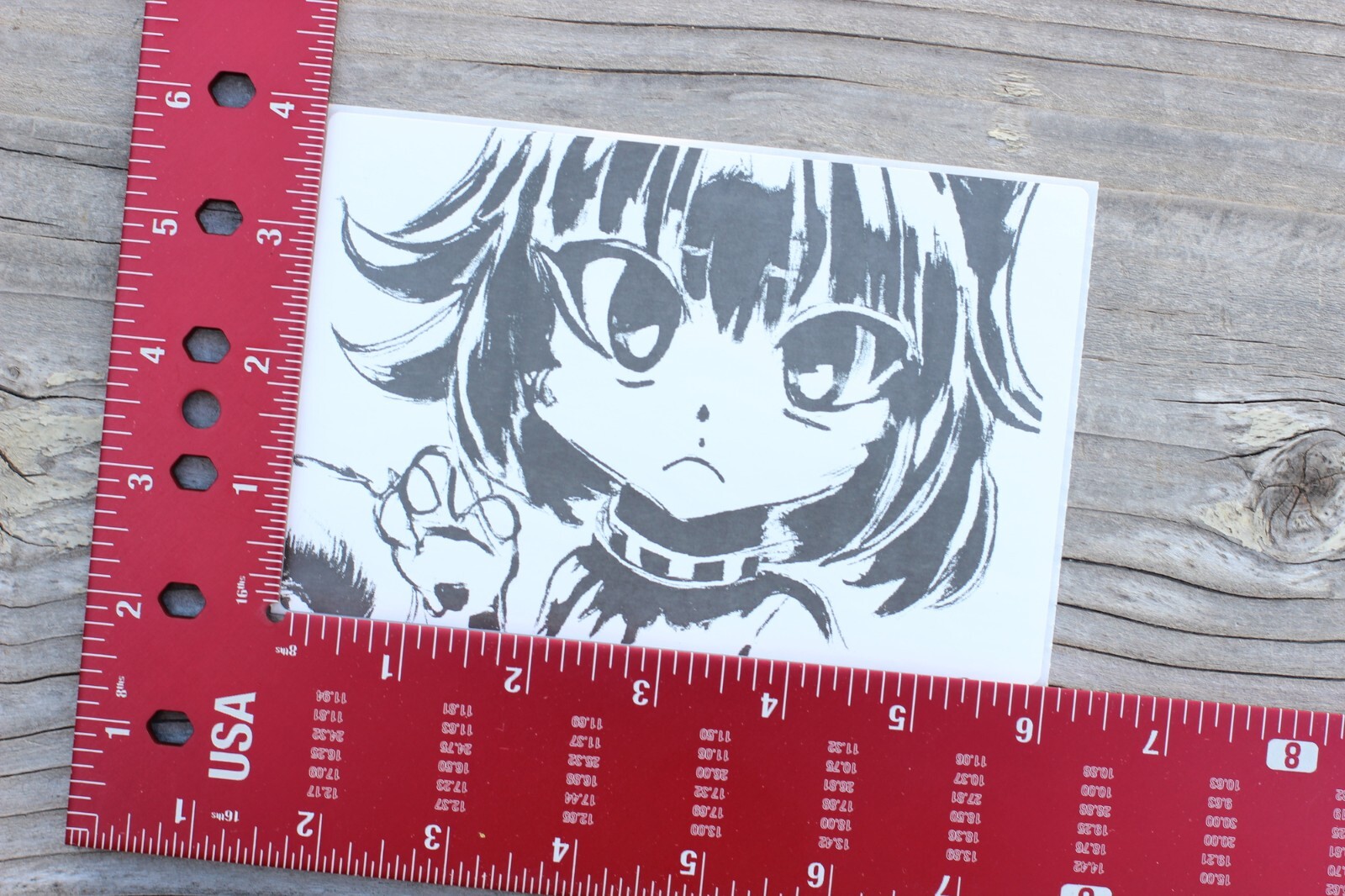Suki Cat Girl B/W 4"x6" Thermal Sticker – Female Anime Character – Pongo Beach