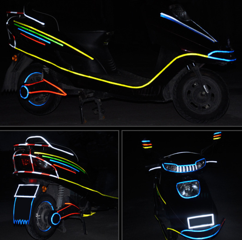 Car and motorcycle bicycle reflective stickers mountain bike luminous stickers d