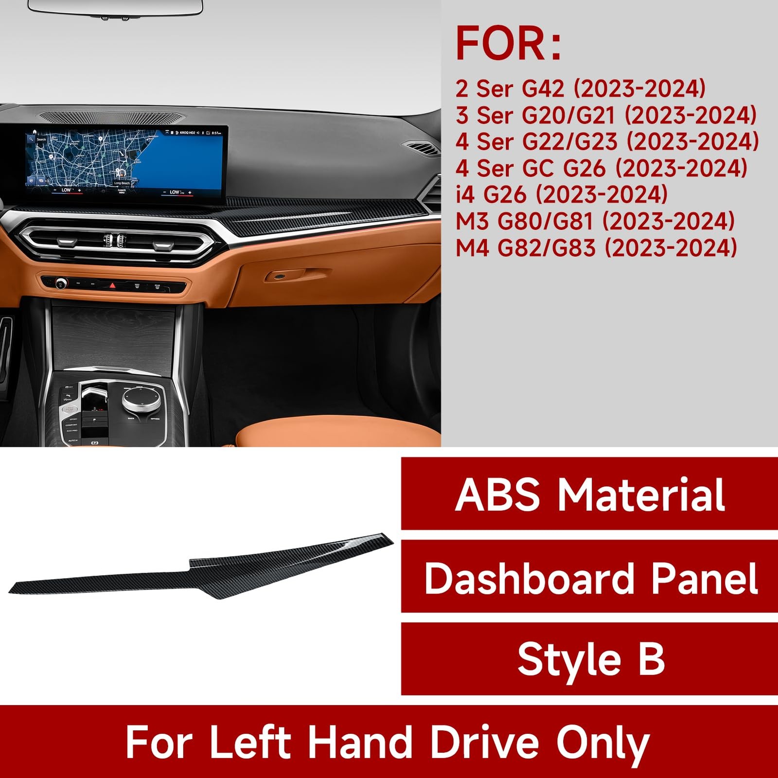 Car Dashboard Cover Sticker ABS Trim for BMW 2 3 4 Series G20 G22 M3 M4
